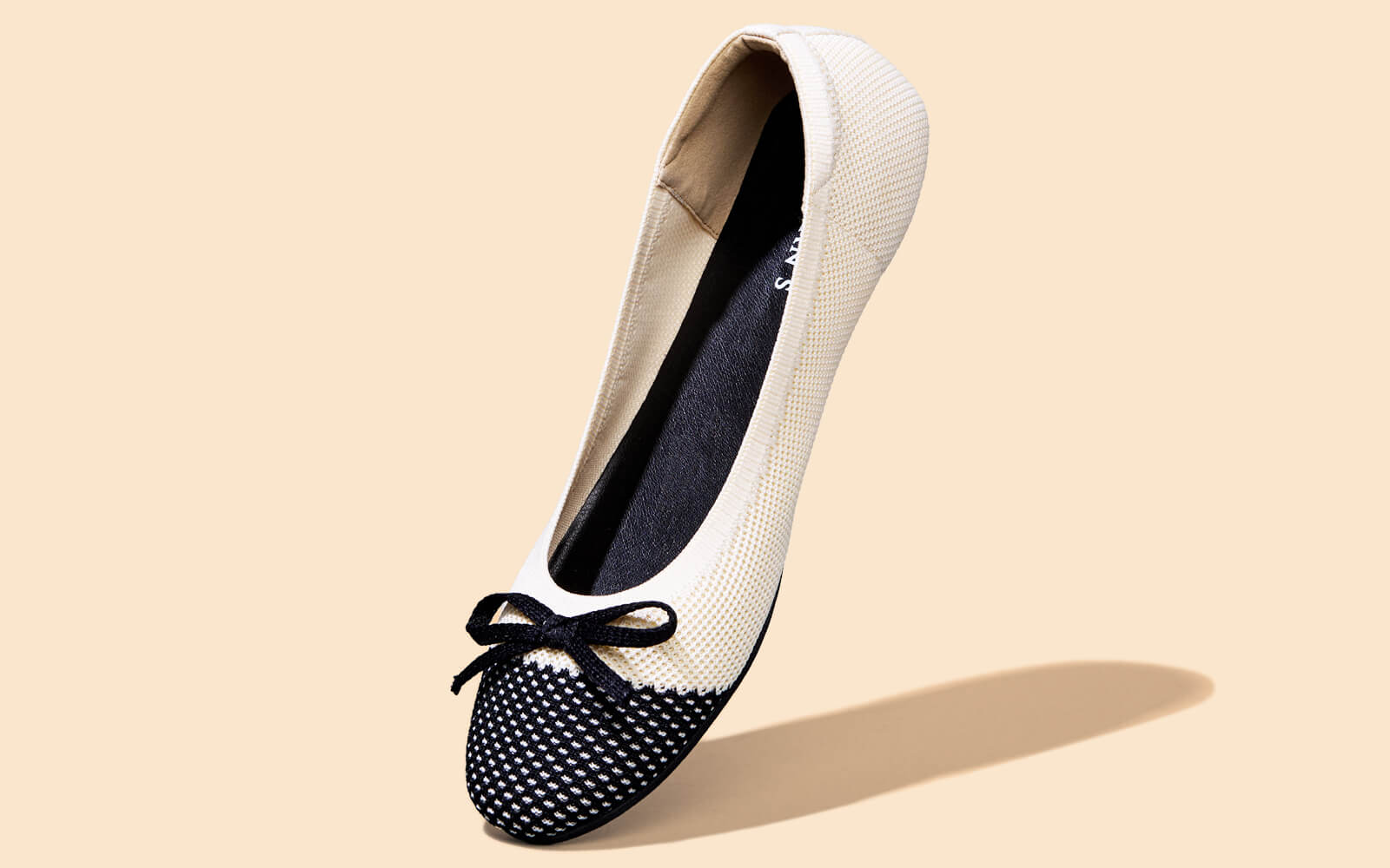 Ballet Flats For Women : Ivory-Black