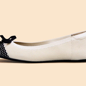 Ballet Flats For Women : Ivory-Black