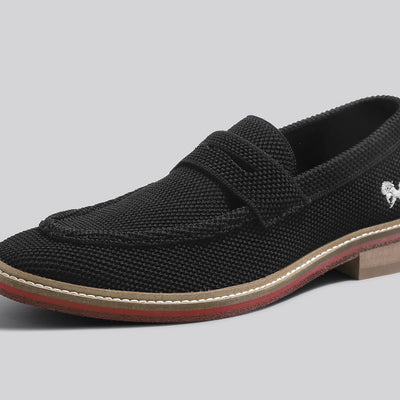 Block Heel Loafers : Black