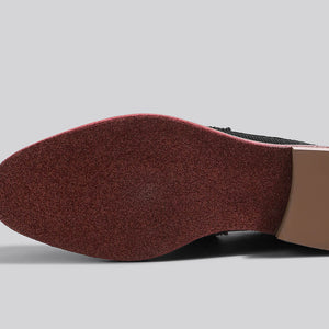 Block Heel Loafers : Black