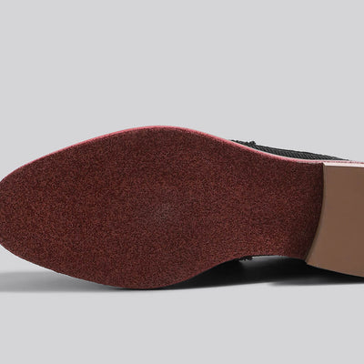 Block Heel Loafers : Black