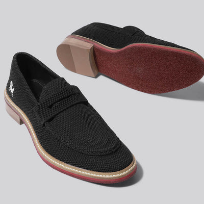 Block Heel Loafers : Black
