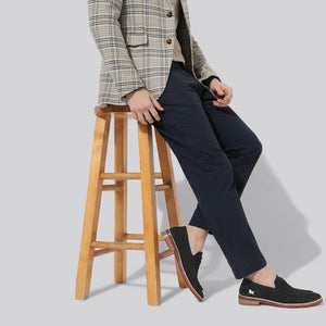 Block Heel Loafers : Black