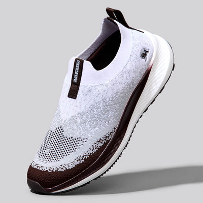 Blend Knit Slip Ons : Ivory-Brown