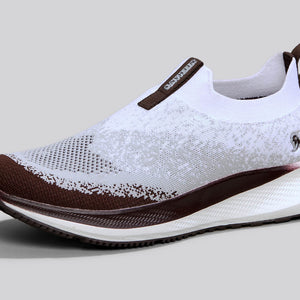 Blend Knit Slip Ons : Ivory-Brown