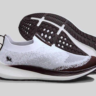 Blend Knit Slip Ons : Ivory-Brown
