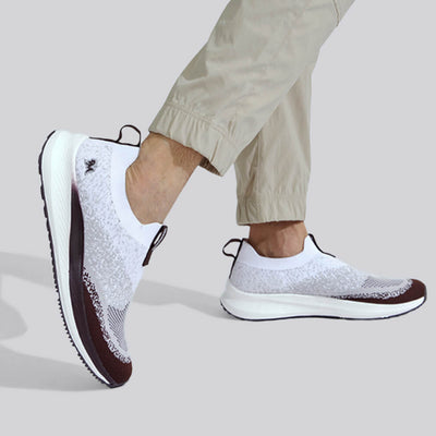 Blend Knit Slip Ons : Ivory-Brown