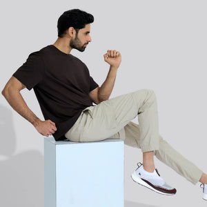 Blend Knit Slip Ons : Ivory-Brown