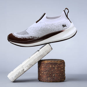Blend Knit Slip Ons : Ivory-Brown