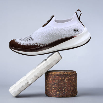 Blend Knit Slip Ons : Ivory-Brown