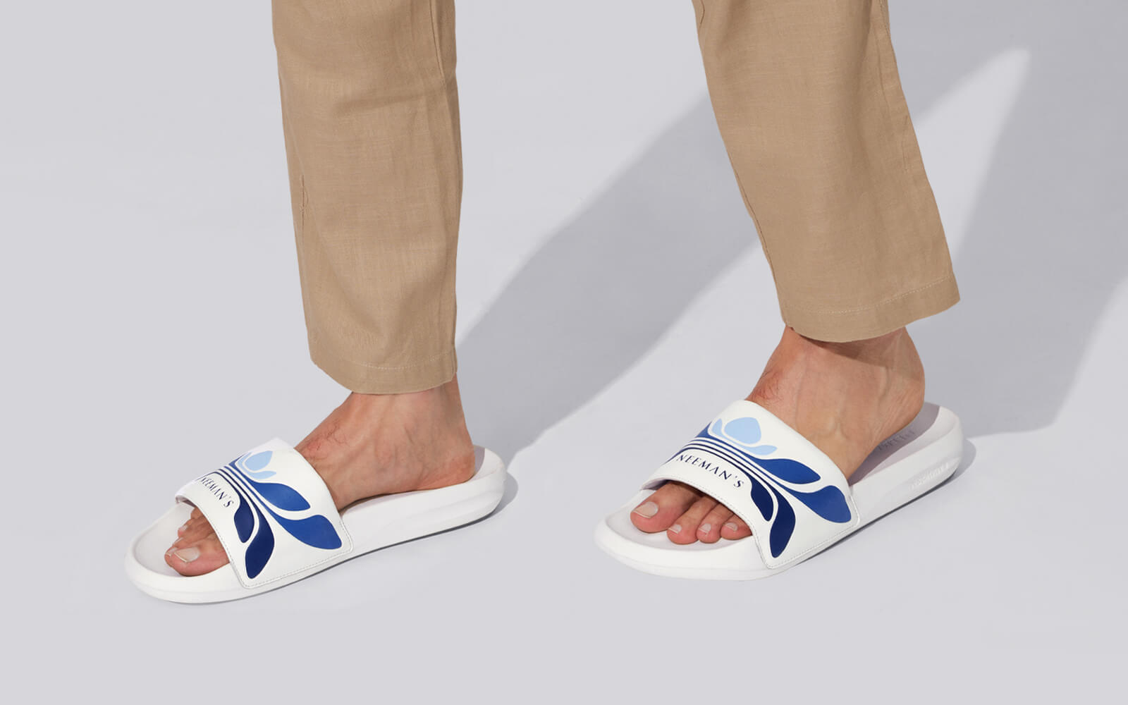 Breather Slides (Men Exclusive) : White-Blue