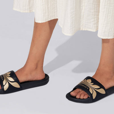 Breather Slides (Women Exclusive) : Black-Gold