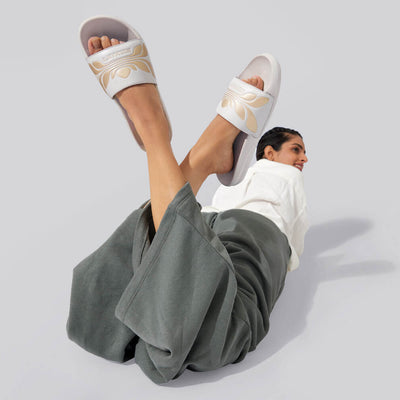 Breather Slides (Women Exclusive) : Grey-Gold