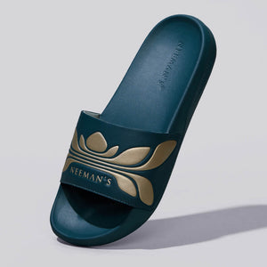 Breather Slides (Women Exclusive) : Teal-Gold