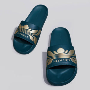 Breather Slides (Women Exclusive) : Teal-Gold