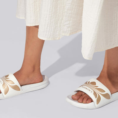 Breather Slides (Women Exclusive) : White-Gold