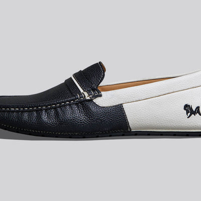 Color Block Loafers : White-Black