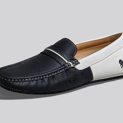 Color Block Loafers : White-Black
