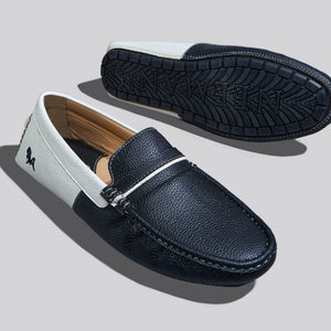 Color Block Loafers : White-Black