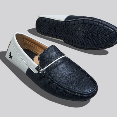 Color Block Loafers : White-Black