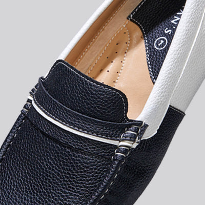 Color Block Loafers : White-Black