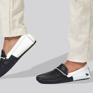 Color Block Loafers : White-Black