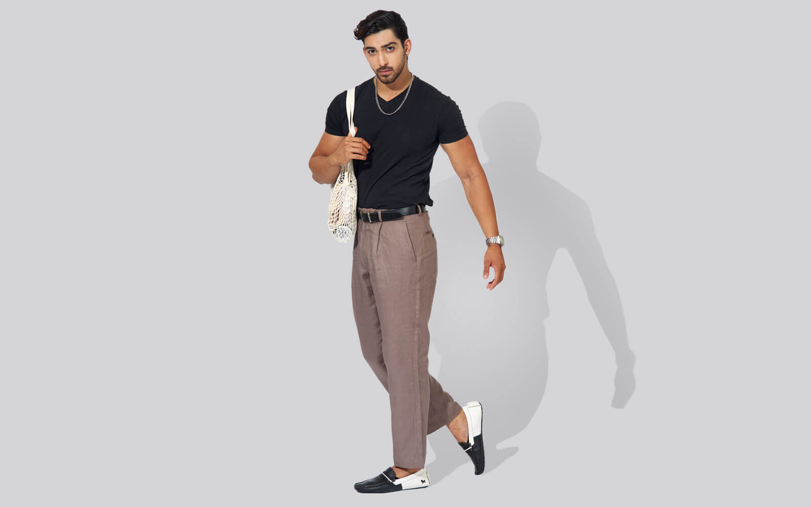 Color Block Loafers : White-Black