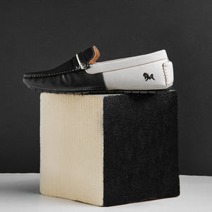 Color Block Loafers : White-Black