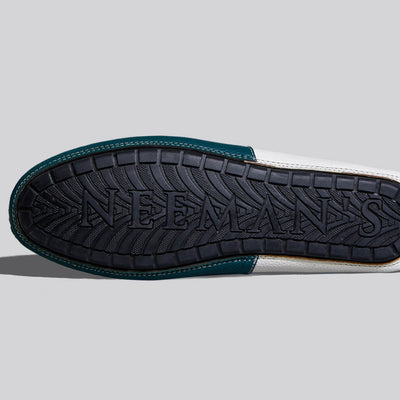 Color Block Loafers : White-Green