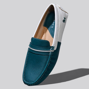 Color Block Loafers : White-Green