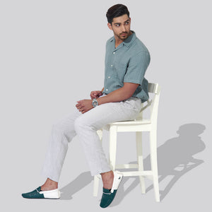 Color Block Loafers : White-Green