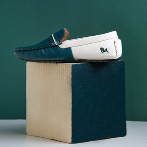 Color Block Loafers : White-Green