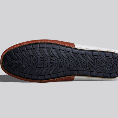 Color Block Loafers : White-Tan
