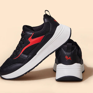 Cosmo Comfort Sneakers : Black-Red
