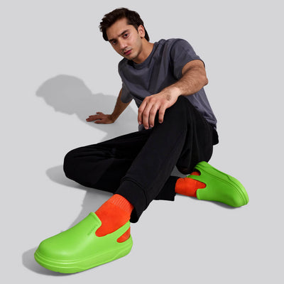 Cushers Clogs For Men : Neon Green