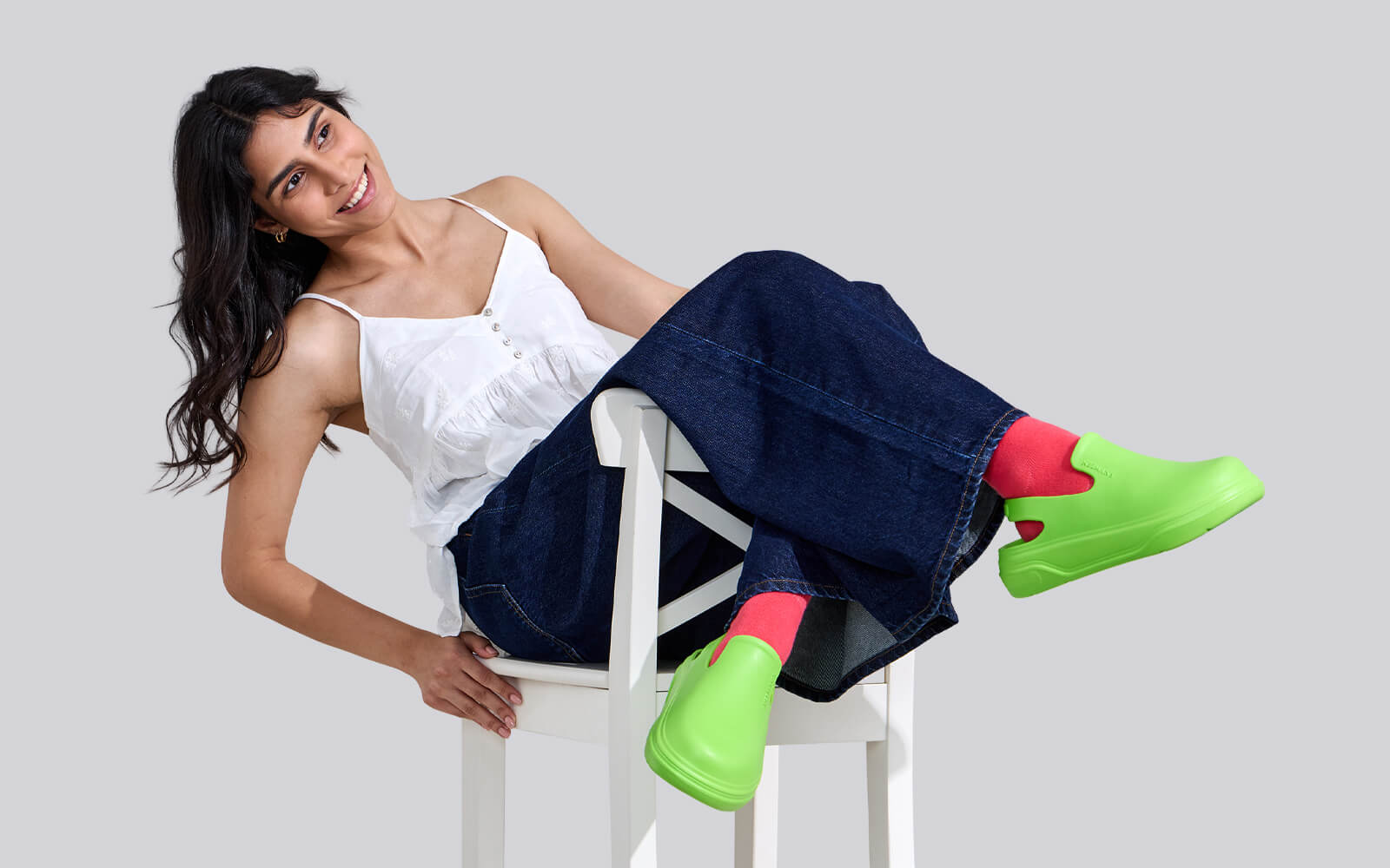 Cushers Clogs For Women : Neon Green