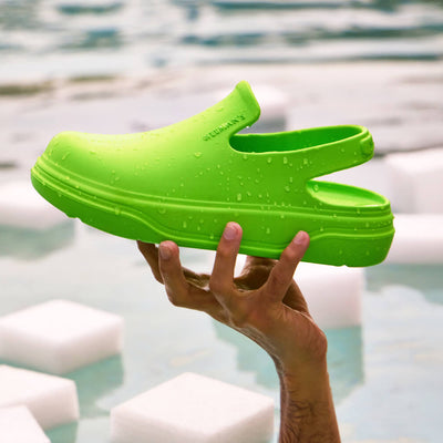 Cushers Clogs For Men : Neon Green
