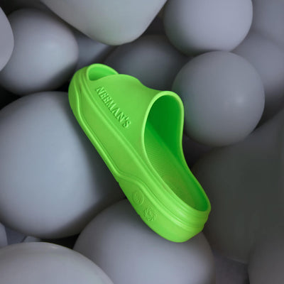 Cushers Slides For Men : Neon Green