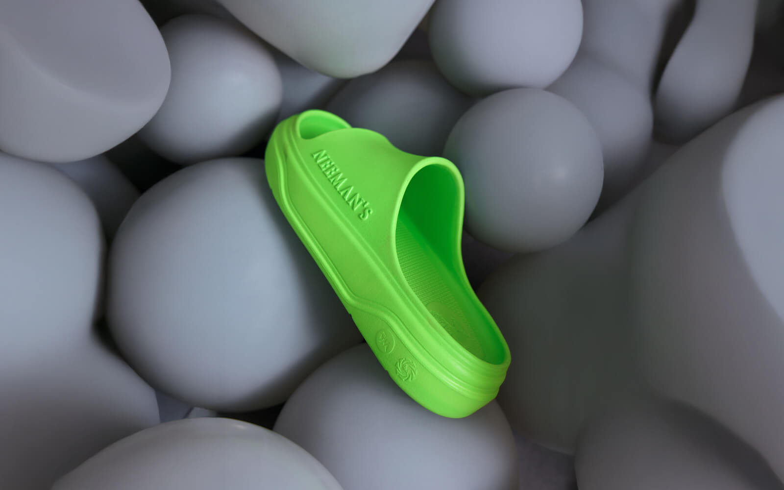 Cushers Slides For Men : Neon Green