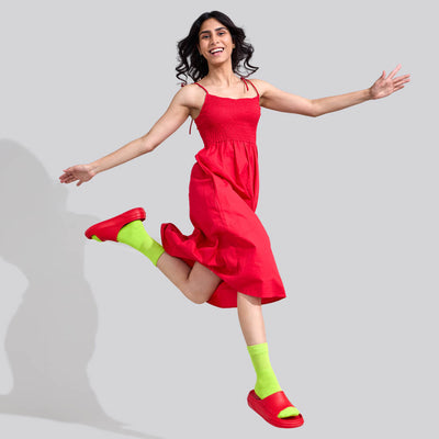 Cushers Slides For Women : Red