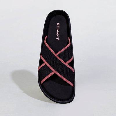 Cross Knit Sandals : Black