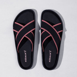 Cross Knit Sandals : Black