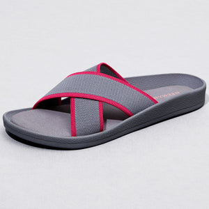 Cross Knit Sandals : Grey