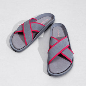 Cross Knit Sandals : Grey