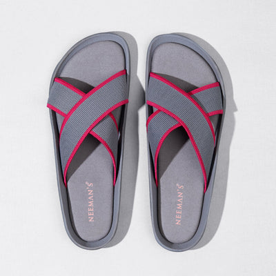 Cross Knit Sandals : Grey