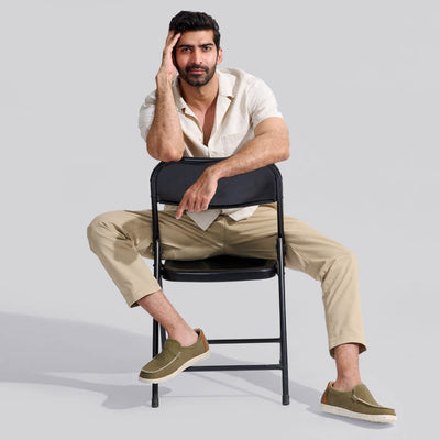 The Wanderers Slip Ons : Olive