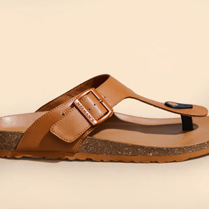 Cork Thong Sandals : Tan