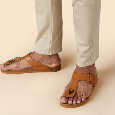 Cork Thong Sandals : Tan