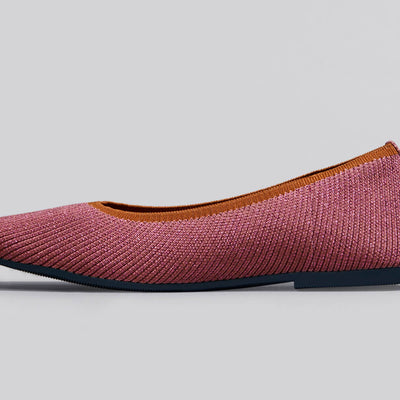 Metallic Square Flats : Pink