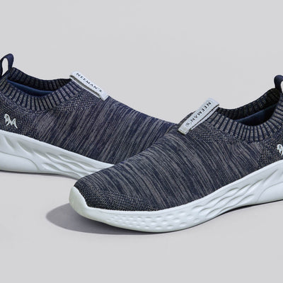Melange Slip Ons : Navy